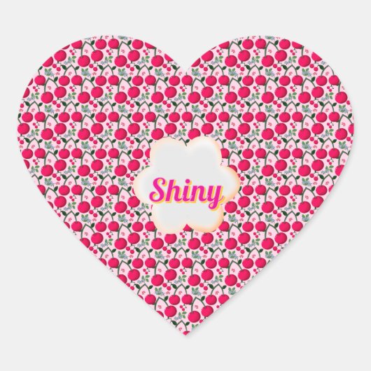 Custom cute cherry pattern  hart sticker (Voorkant)