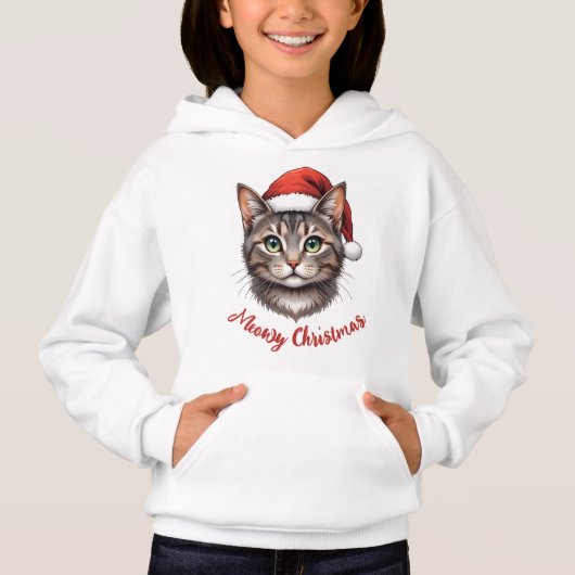 Custom Cute Christmas Cat with Santa Hat (Devant)