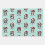 Custom Cute Christmas Cat with Santa Hat Inpakpapier Vel (Voorkant 3)