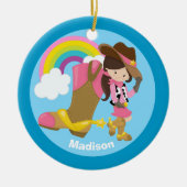 Custom Cute Cowgirl Keramisch Ornament (Voorkant)