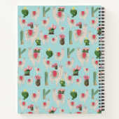 Custom Cute Fiesta Llama & Cactus Notitieboek (Achterkant)