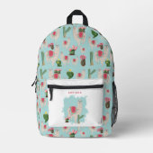 Custom Cute Fiesta Llama & Cactus Nursery Bedrukte Rugzak (Voorkant)