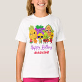 Custom Cute Fruit Happy Birthday Kids T-Shirt (Devant)