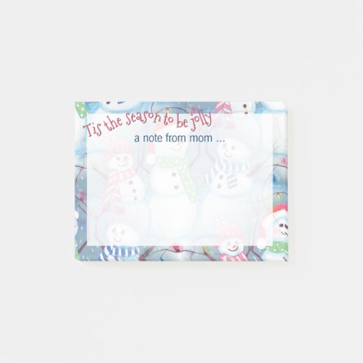 Custom Cute Fun Funny Holiday Snowmen Patroon Post-it® Notes (Voorkant)