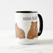 Custom Cute Hand Drawn Mama Bear Baby Bear Coffee Mok (Voorkant rechts)