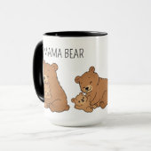 Custom Cute Hand Drawn Mama Bear Baby Bear Coffee Mok (Voorkant links)