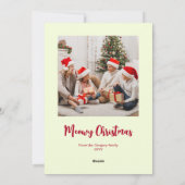 Custom Cute Meowy Christmas Cartoon Cats Photo Feestdagenkaart (Achterkant)