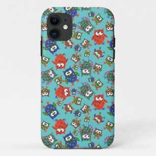 Custom Cute Owls iPhone 5 Coque : Rouge, Bleu, Ver