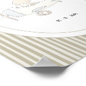 Custom Cute Pilot Bunny Nursery Name Date Poster (Coin)