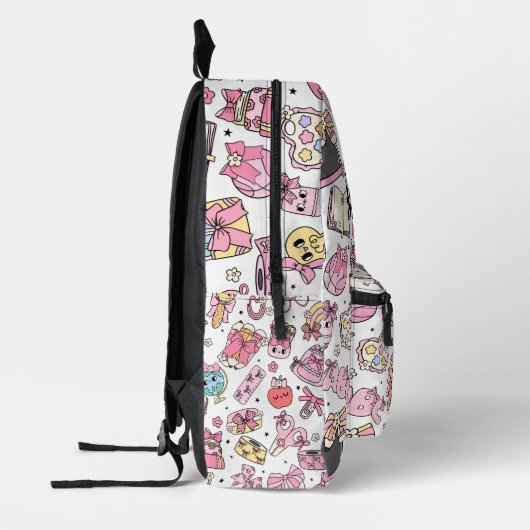 Custom Cute Pink Retro Back To School Backpack Bedrukte Rugzak (Links)