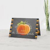 Custom Cute Pumpkin Orange Green Stripes Pattern Kaart (Voorkant)