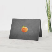 Custom Cute Pumpkin Orange Green Stripes Pattern Kaart (Achterkant)