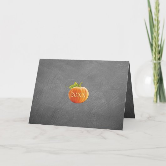 Custom Cute Pumpkin Orange Green Stripes Pattern Kaart (Achterkant)