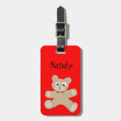 Custom Cute Quirky Teddy Bear Bagagelabel (Voorkant verticaal)