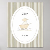 Custom Cute Sheep Nursery Name Date Poster (Voorkant)