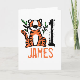 Custom Cute Tiger Birthday Kaart