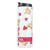 Custom Cute Valentijnsdag Golden rekever Dog Thermosbeker (Geroteerd rechts)