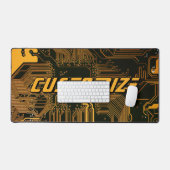 Custom Cyber Orange PCB Circuit Board Tech Art (Clavier et souris)