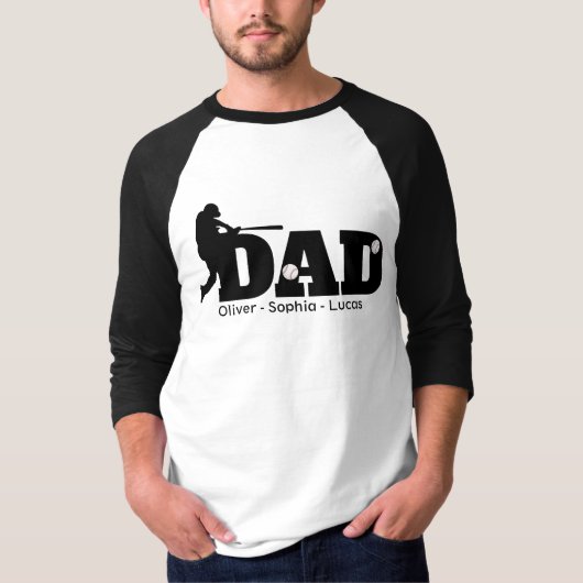 Custom Dad Baseball T-shirt (Voorkant)