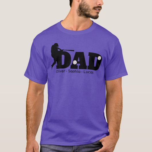 Custom Dad Baseball T-Shirt (Voorkant)