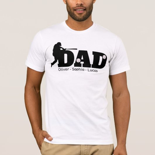 Custom Dad Baseball T-Shirt (Voorkant)