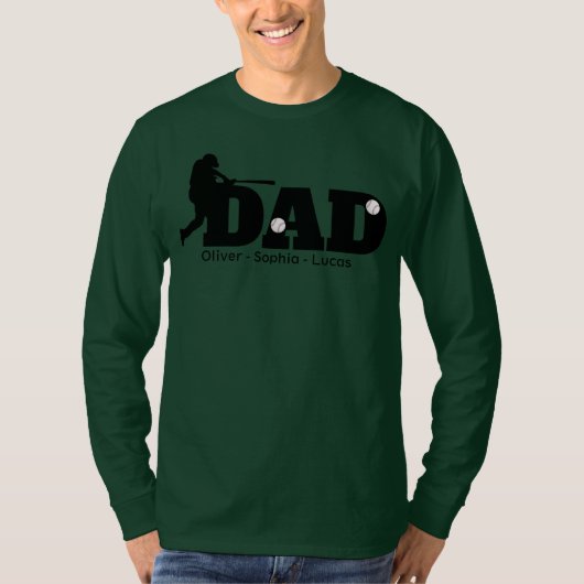 Custom Dad Baseball T-shirt (Voorkant)