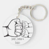 Custom Dad en Kinder vuistbult Sleutelhanger (Achterkant)