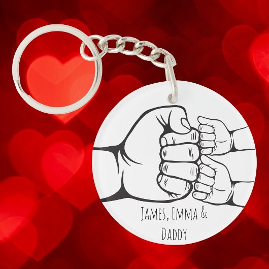 Custom Dad en Kinder vuistbult Sleutelhanger