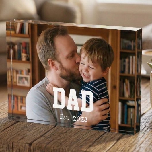 Custom Dad Established Modern Bold Text Fotoblokken
