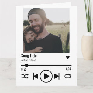 Custom Dad Photo Song Afspeellijst Groet Kaart