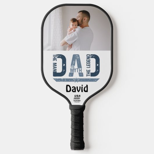 Custom Dad Pickleball Paddle - Man. Mythe. legende (Voorkant)