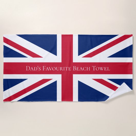 Custom Dad Union Jack Britse vlag Strandlaken (Voorkant)