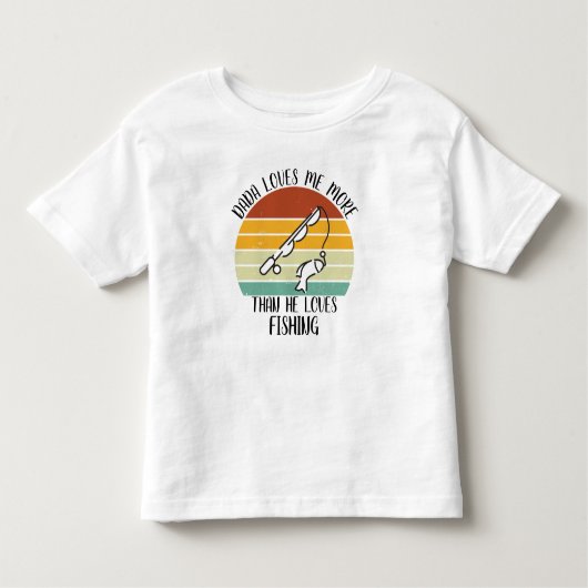 CUSTOM Dada houdt meer van mij dan dat hij Vist Kinder Shirts (Voorkant)