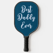 Custom Daddy 40th Verjaardag Modern 3 Fotocollage Pickleball Paddle (Achterkant)