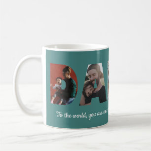 Custom Daddy 5 Photo Collage Green Vaderdag Koffiemok