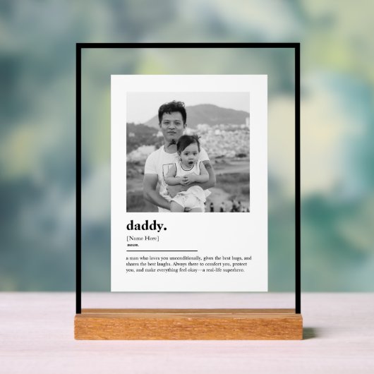 Custom Daddy Gift Dictionary Definition Photo (Neutre)