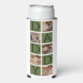 Custom Daddy Photo Collage Cooler – Modern 5-Foto (Seltzer Voorkant)