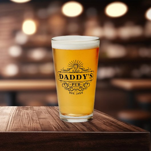 Custom Daddy's Pub Année Etablie Verre
