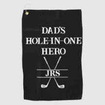 Custom Dad's Hole-in-One Hero Initialen zwart & wi
