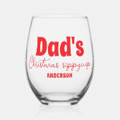 Custom Dad's Kerstmis Sippy Cup Wijnglas Zonder Voet (Voorkant)