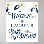 Custom Daisy Baby shower Welcome Poster (Voorkant)