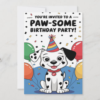 Custom Dalmatian birthday Invitation card