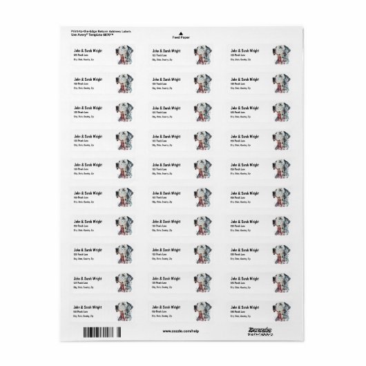 Custom Dalmation Dog Address Label (Full Sheet)