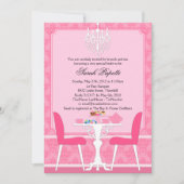Custom Damask and Chandelier Bridal Tea Party Kaart (Voorkant)