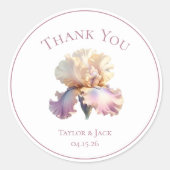 Custom dank u bruiloft label blush bloem (Voorkant)