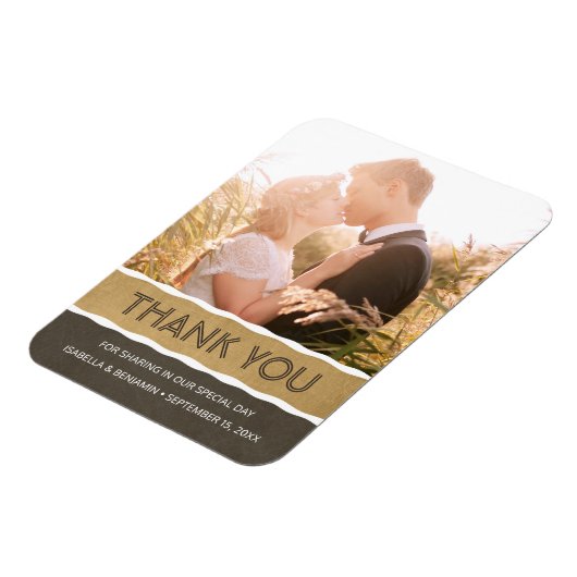 Custom dank u magneet | Koelkast Trouwfoto (Linkerzijde)