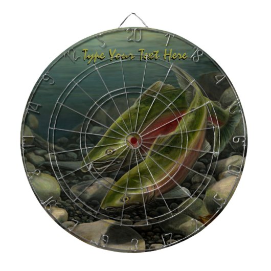 Custom Dartboard Gone Vist Zalm Dartboard Dartbord (Voorkant)