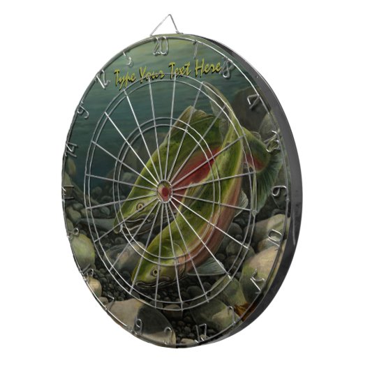 Custom Dartboard Gone Vist Zalm Dartboard Dartbord (Voorkant Rechts)