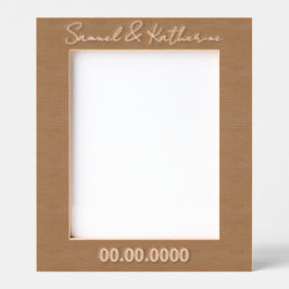 Custom Date & Names Rustic Wood Gegraveerde Lijstjes