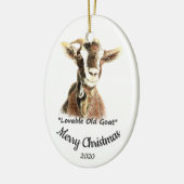 Custom Dated Christmas Lovable Old Goat Fun Keramisch Ornament (Links)